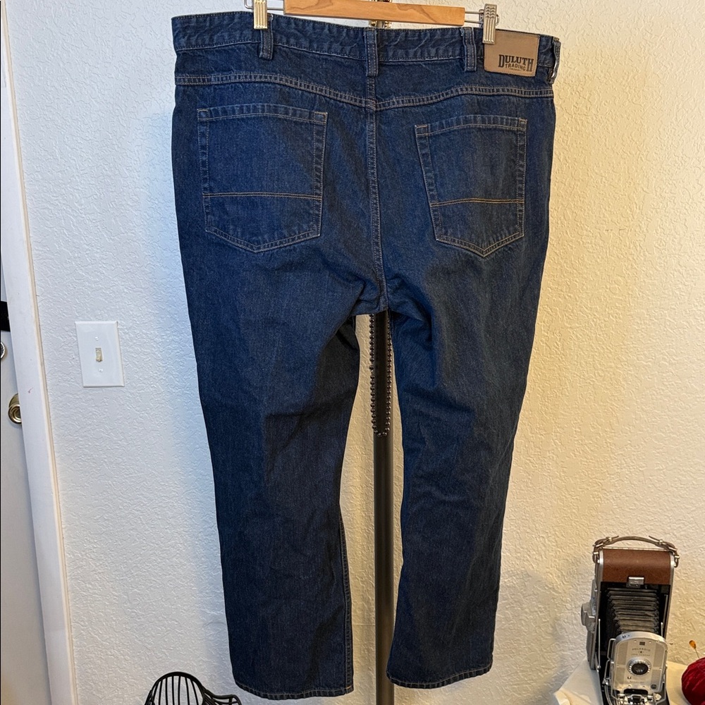 Duluth Trading Co Relaxed Fit Dark Blue Jeans - 40x30 - Picture 3 of 5